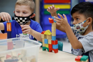 FILE PHOTO: Biden visits a class at East End Elementary School in North Plainfield, New Jersey