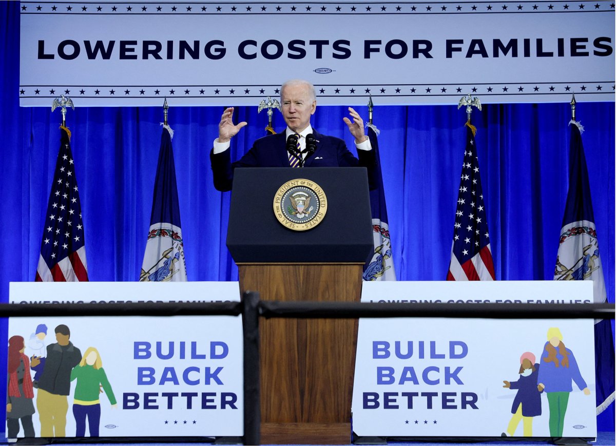 U.S. President Biden speaks about efforts to lower health care costs during visit to Germanna Community College in Culpepper, Virginia