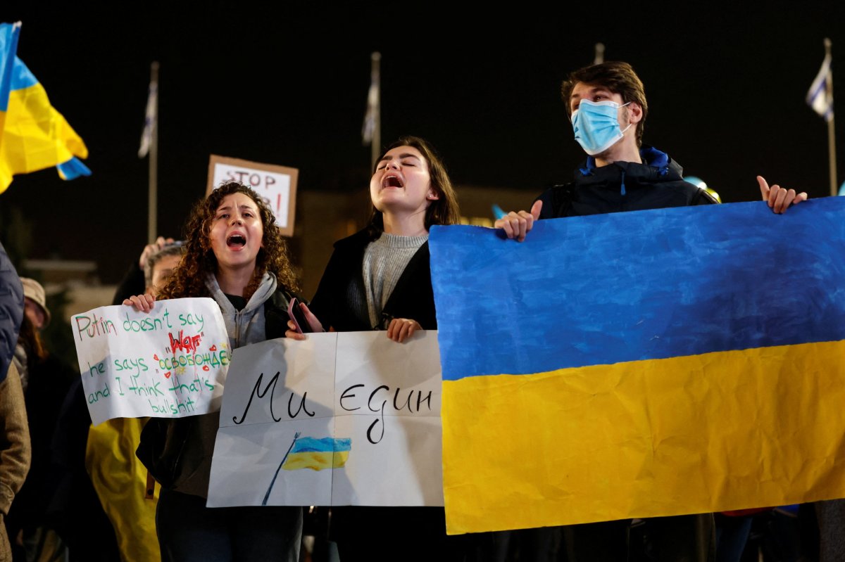 Protest in support of Ukraine, in Jerusalem