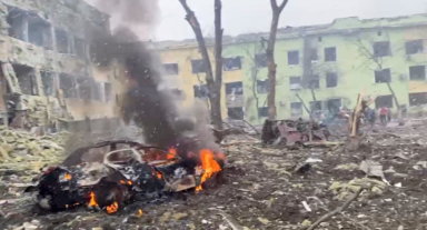 Destruction of children’s hospital as Russia’s invasion of Ukraine continues, in Mariupol