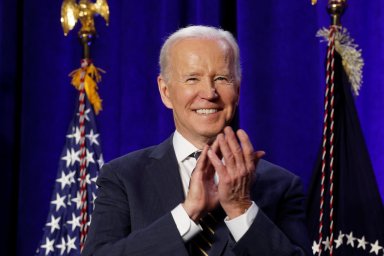 U.S. President Joe Biden delivers remarks at the House Democratic Caucus Issues Conference in Philadelphia