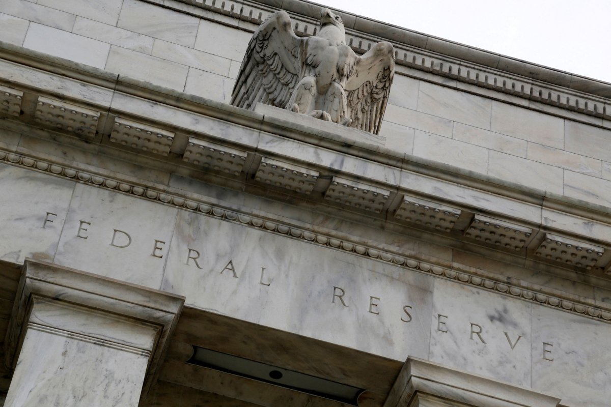FILE PHOTO: An eagle tops the U.S. Federal Reserve building’s facade in Washington