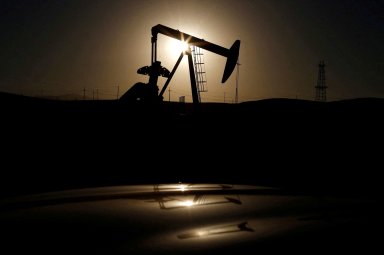 FILE PHOTO: A pump jack is seen at sunrise near Bakersfield