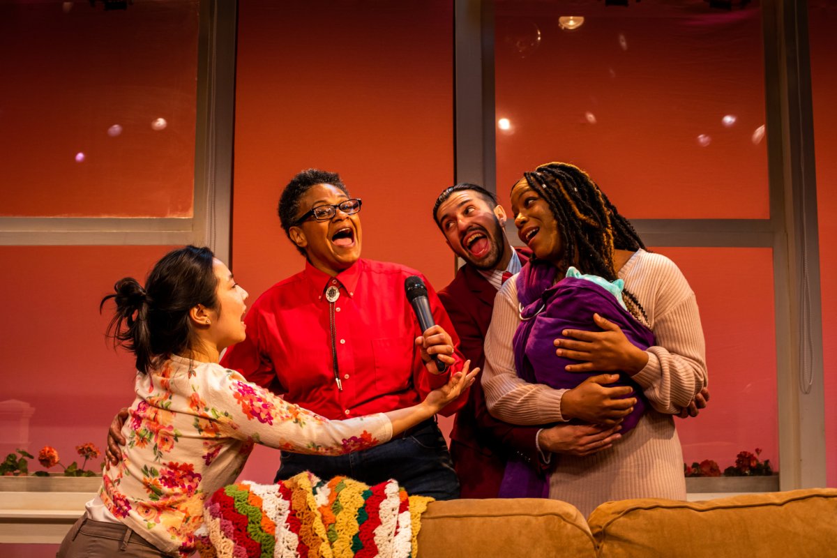 Bi Jean Ngo, Melanye Finister, Joseph Ahmed, and Danielle Leneé in BACKING TRACK at Arden Theatre Company. Photo credit_ Wide Eyed Studios