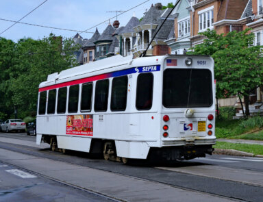 Philadelphia streetcar or trolley