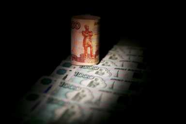 Russian rouble banknotes are seen in this illustration picture