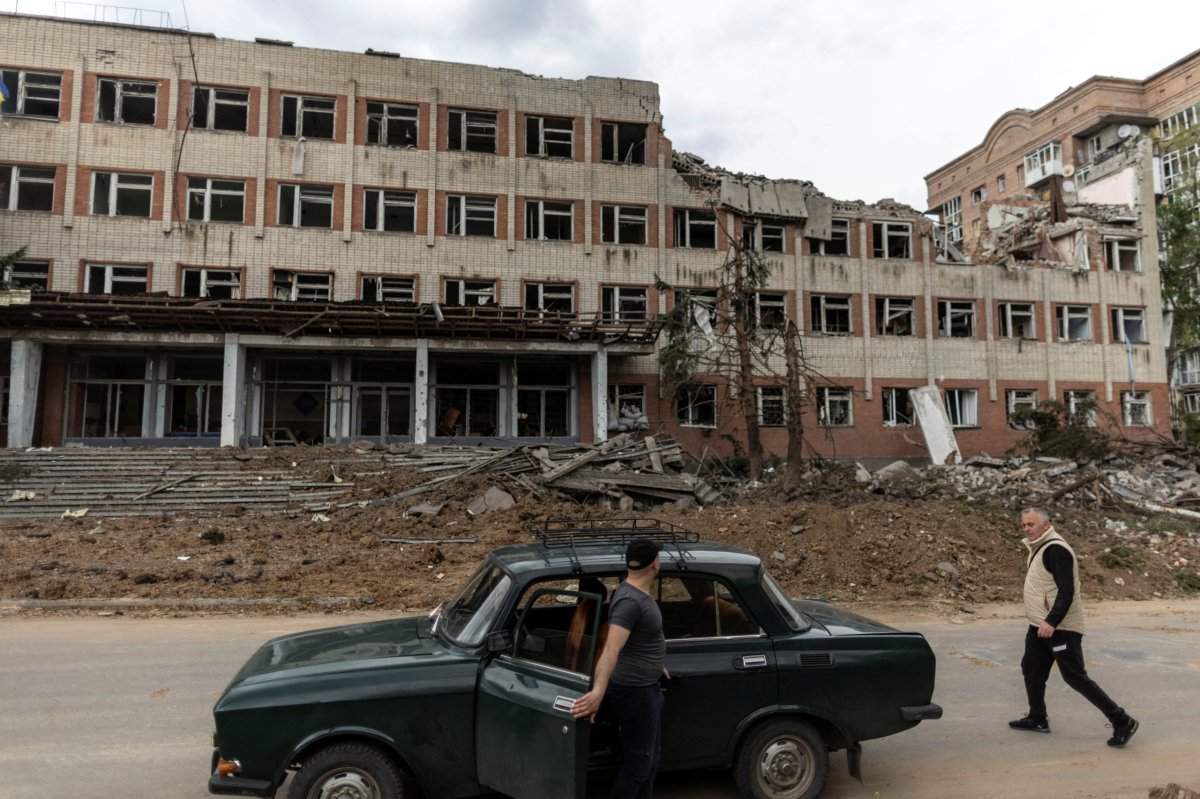 Destroyed building in Ukraine