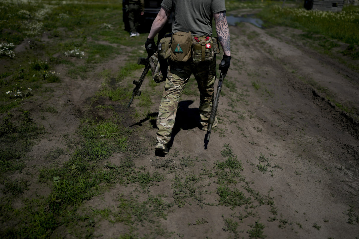 Civilian militia man in Ukraine