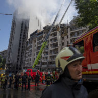 Firefighters in Kyiv, Ukraine