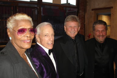 L to R – Dionne Warwick, Jerry Blavat, Bobby Rydell, Alan Rubens – PMA Walk of Fame Gala, Phila PA – Photo ©A.D. Amorosi 2015