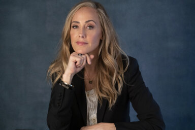 Kim Raver poses for a portrait on Tuesday, March 21, 2023, in Los Angeles to promote her series "Grey's Anatomy."