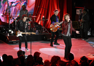 The Rolling Stones perform at a celebration for the release of their new album "Hackney Diamonds" on Thursday, Oct. 19, 2023, in New York.