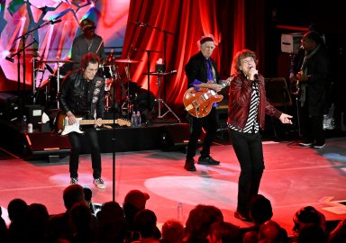 The Rolling Stones perform at a celebration for the release of their new album "Hackney Diamonds" on Thursday, Oct. 19, 2023, in New York.