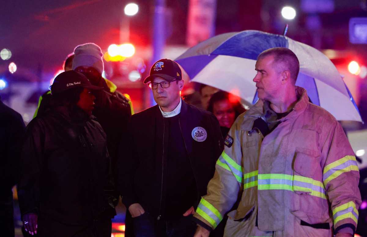 Aftermath of a plane crash in Philadelphia