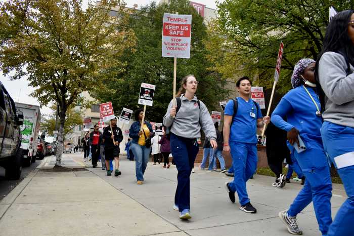 Temple nurses strike